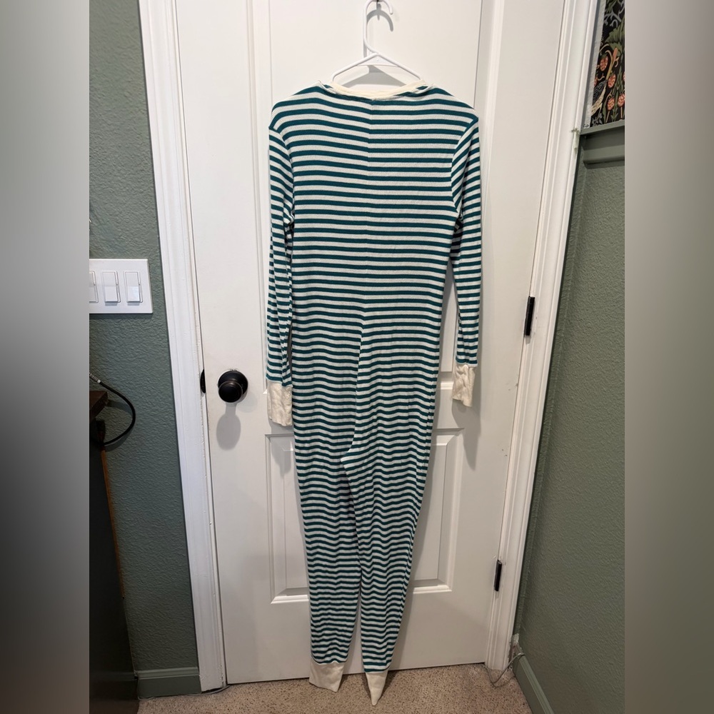 Victoria's Secret Teal and Cream Striped onesie size M - Picture 4 of 4